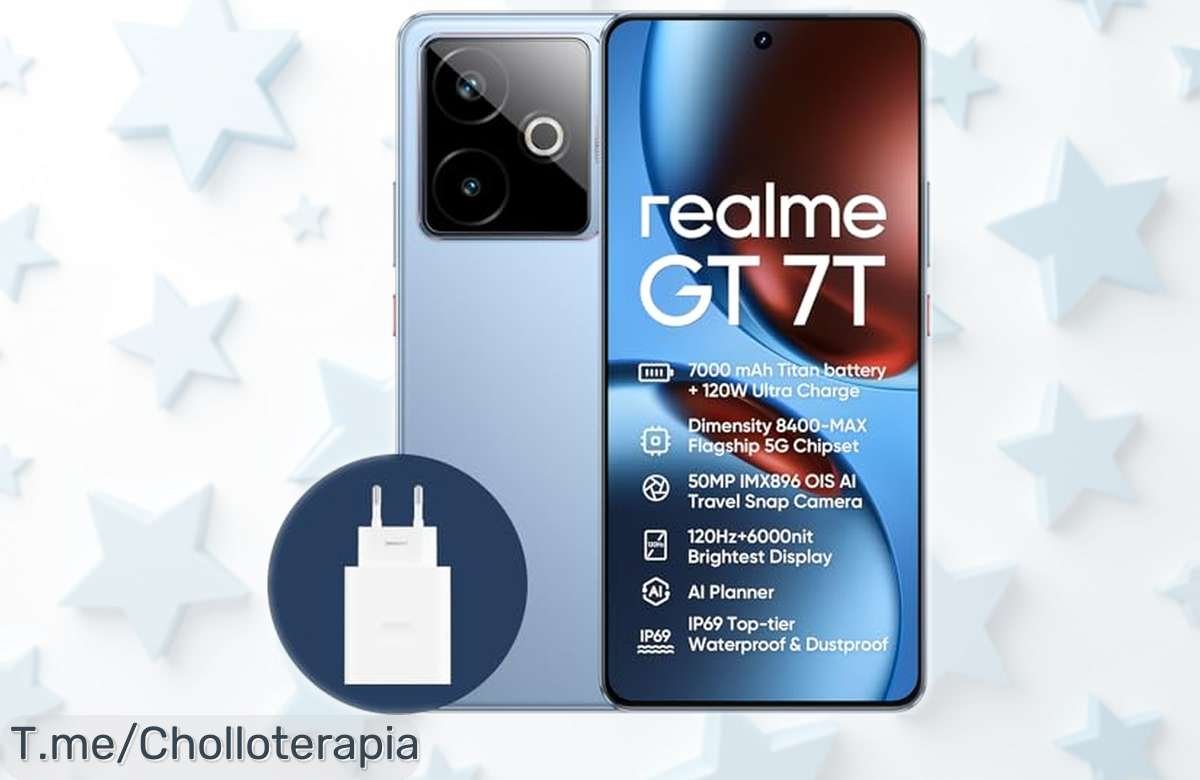 Smartphone realme GT 7T 5G con batería gigante de 7000 mAh y pantalla ProEsports a 120Hz, ahora con un precio rebajado que no volverás a ver ¡date prisa porque esta ganga vuela!
