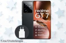 Smartphone realme GT7 5G con batería monstruo de 7000 mAh y carga ultra rápida, pantalla progamers a 120Hz y cámara brutal, precio rebajado que no dura mucho ¡corre antes que se agote este super chollo!