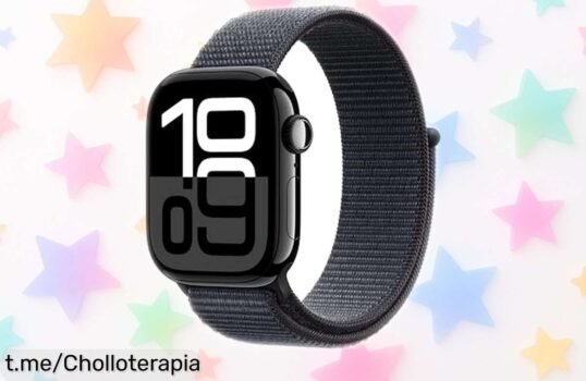 Smartwatch Apple Watch Series 10 GPS con pantalla grande y batería ultrarrápida, ahora rebajado para que entrenar y cuidarte nunca haya sido tan fácil ¡Chollazo limitado y unidades volando!