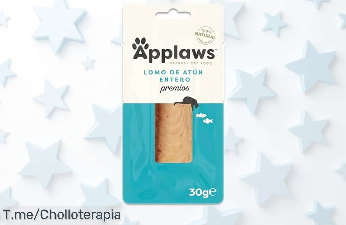 Snack natural 100% atún Applaws para gatos con proteínas reales y sabor auténtico, ahora en pack de 12 bolsitas a precio rebajado por tiempo limitado ¡No lo pienses más y dale el capricho que tu peludo merece antes de que desaparezca esta ganga!
