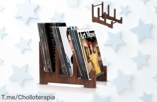 Soporte vintage Piashow para vinilos con 3 capas que organiza hasta 60 discos a un precio rebajado de locura, ¡gran oportunidad limitada que no puedes dejar escapar!