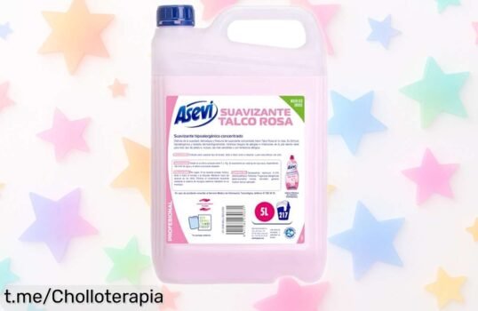 Suavizante concentrado Asevi profesional 5 litros con aroma duradero para pieles sensibles, que deja tu ropa suave hasta en los vaqueros ¡Precio rebajado y más de 200 lavados! Corre que vuelan estas unidades y no te lo puedes perder