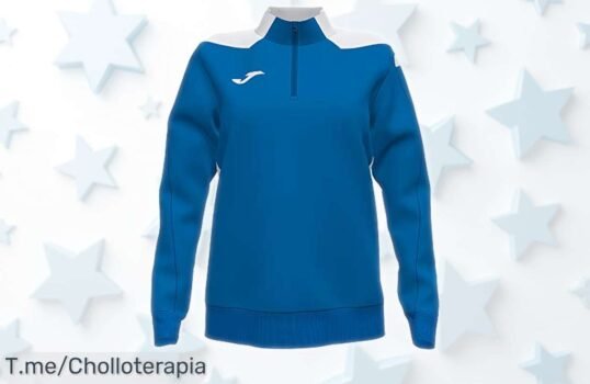 Sudadera Joma Championship VI para mujer con cierre fácil y diseño único, rebajada a precio muy bajo; solo quedan pocas unidades de este super chollo que no puedes dejar escapar corre ya porque vuelan las existencias