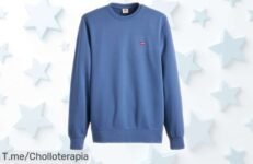 Sudadera Levi’s The Original HM Crew en Dutch Blue con logo clásico y tela suave a precio rebajado único corre que vuelan las unidades no dejes pasar este ofertón limitado