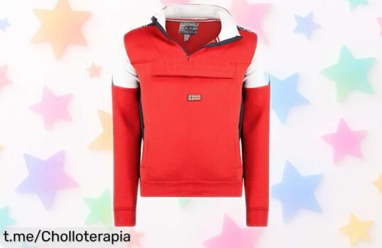 Sudadera con capucha Geographical Norway Fagostino Men en rojo, rebajada al máximo para que luzcas espectacular sin pararte, ¡ofertón limitado que se acaba volando, corre antes de perder este precio loco!