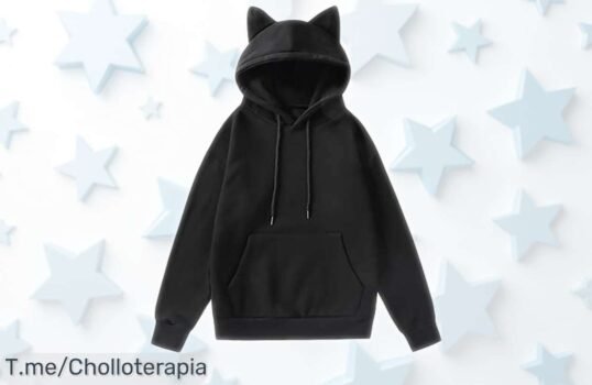 Sudadera con capucha de gato para mujer con orejas únicas súper suelta y cool precio rebajado que no se repite consigue ya este super chollo antes de que vuelen las unidades