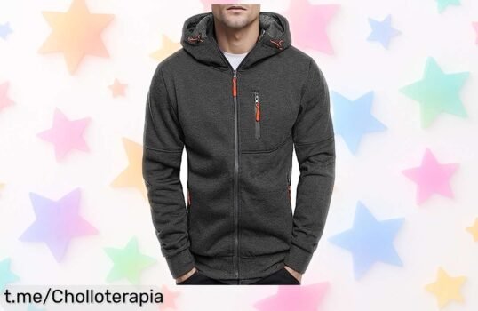 Sudadera con capucha slim fit para hombre en gris oscuro, diseño súper estiloso y precio rebajado que vuela rápido; una ganga irresistible que no puedes dejar pasar ¡móntate ya en este ofertón antes de que desaparezca!