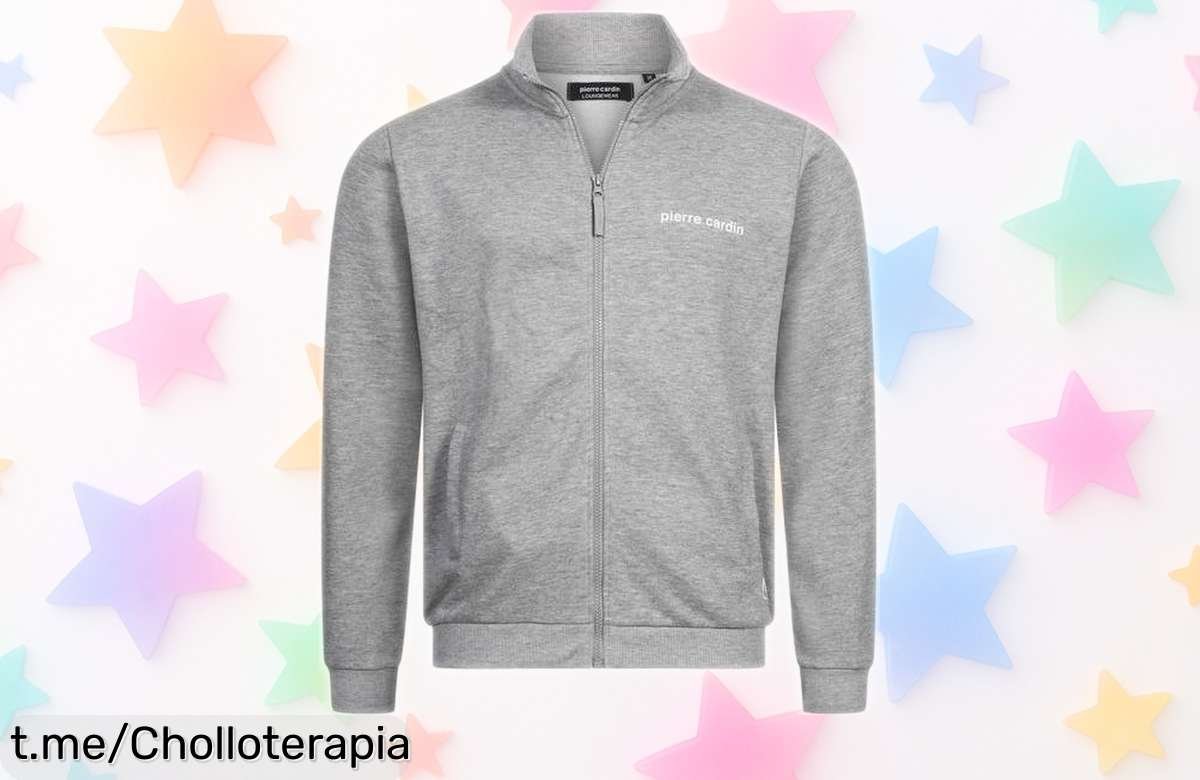 Sudadera con cremallera completa Pierre Cardin para hombre ahora a precio rebajado, un súper chollo perfecto para lucir estilo sin rascarte el bolsillo ¡corre que quedan poquísimas unidades y esta oferta vuela!