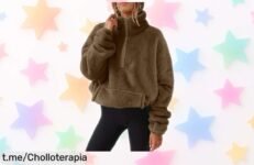 Sudadera mujer Yutdeng con cuello alto y media cremallera, forro polar súper suave para un calor único precio rebajado en un super chollo que no durará ¡corre antes de que desaparezca!