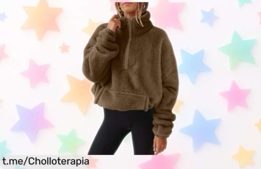 Sudadera mujer Yutdeng con cuello alto y media cremallera, forro polar súper suave para un calor único precio rebajado en un super chollo que no durará ¡corre antes de que desaparezca!