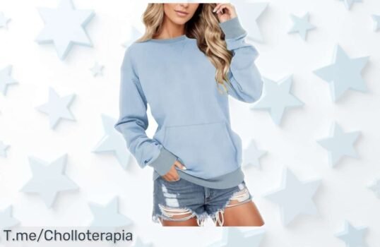 Sudadera mujer manga larga ligera con bolsillo frontal súper ofertón para otoño e invierno, descuento brutal aplicado y precio rebajado que no puedes dejar pasar ¡date prisa que vuelan las unidades!