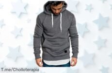 Sudadera para hombre estilo retro con capucha y bolsillos en caída de precio brutal perfecto para diario no pierdas este super chollo que está volando aprovecha antes que desaparezca