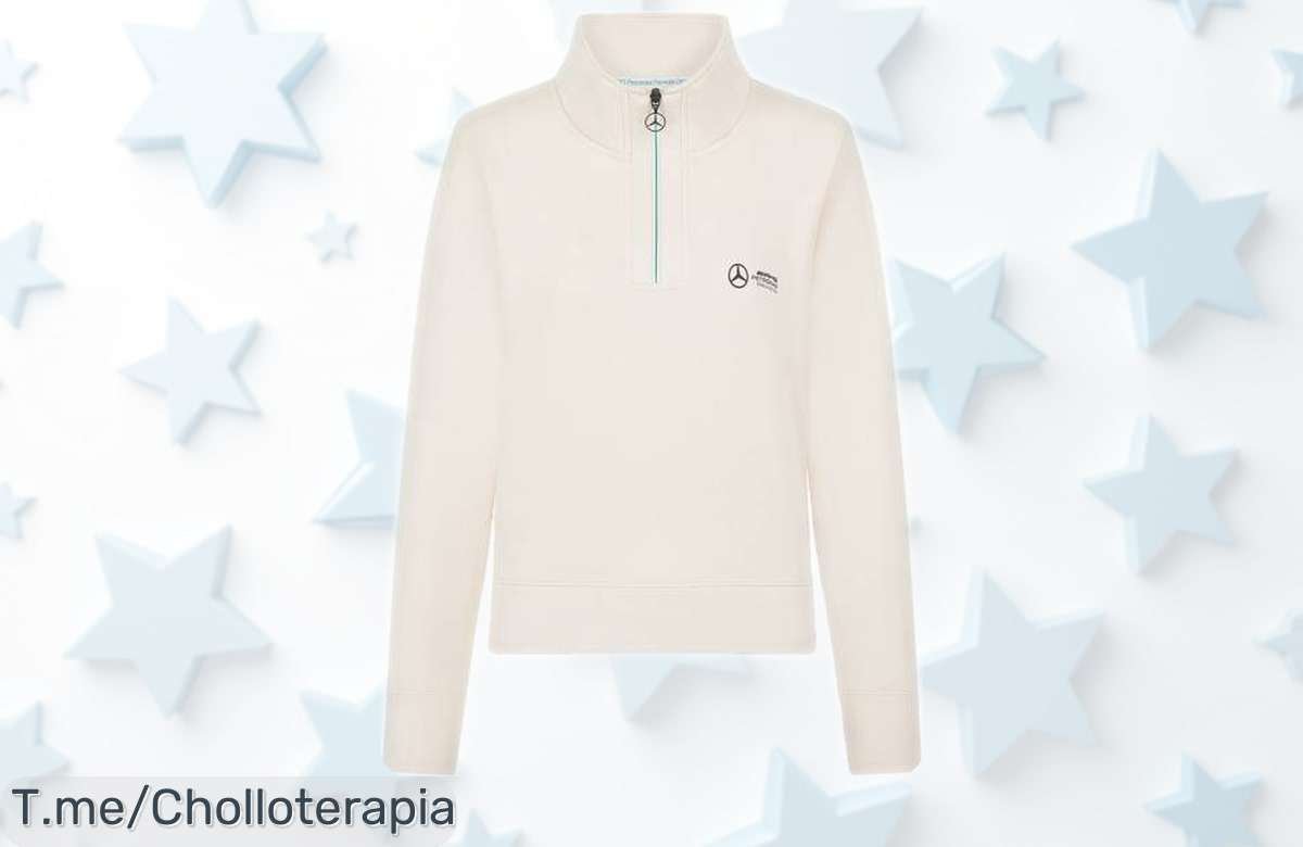 Sudadera para mujer Mercedes AMG Petronas F1 con diseño exclusivo a precio rebajado, pocas unidades disponibles en este super chollo que vuela rápido ¡No esperes más y consigue la tuya ya antes de que desaparezca!