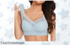 Sujetador sin aros para mujer talla grande super transpirable y soft perfecto para fitness y yoga con precio rebajado, un ofertón que no dura mucho ¡corre que vuelan las unidades!