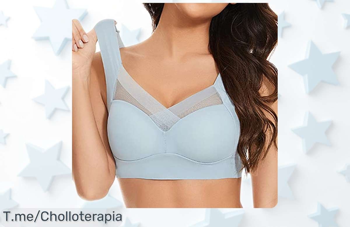 Sujetador sin aros para mujer talla grande super transpirable y soft perfecto para fitness y yoga con precio rebajado, un ofertón que no dura mucho ¡corre que vuelan las unidades!