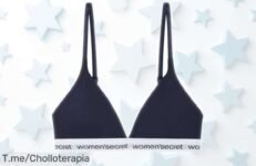 Sujetador triangular Women’secret azul sin aro con copas extraíbles que realza tu figura y ahora en precio rebajado súper chollo por tiempo limitado ¡corre antes de que se agoten!
