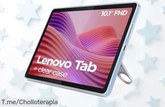 Tablet Lenovo Tab 101 azul con pantalla brutal y batería de larga duración ahora a precio rebajado que no dura para siempre incluye procesador rápido y funda trasparente ¡hazte con este super chollo ya que vuelan las unidades!