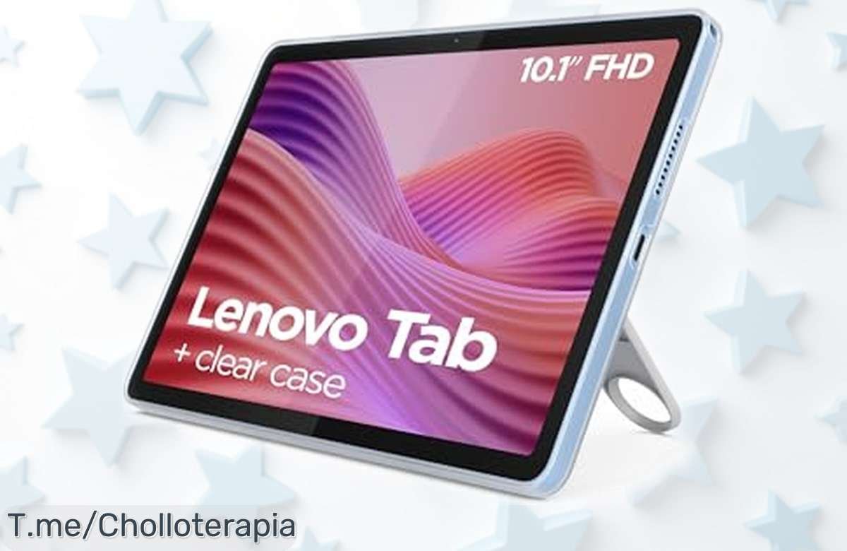 Tablet Lenovo Tab 10.1 azul con pantalla brutal y batería de larga duración ahora a precio rebajado que no dura para siempre incluye procesador rápido y funda trasparente ¡hazte con este super chollo ya que vuelan las unidades!