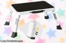 Taburete plegable Bontec con 3 niveles y patas antideslizantes súper resistente hasta 150 kg, ahora rebajado en un ofertón brutal que vuela rápido ¡corre y haz tuyo este super chollo antes de que desaparezca!