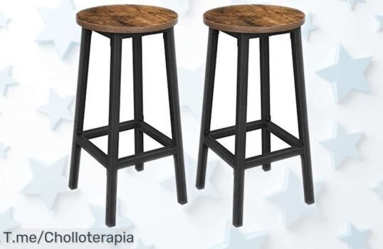 Taburetes de bar Vasagle LBC32X dobles con estructura metálica ultra resistente y diseño top rebajados a precio de ganga, montaje rapidísimo ¡aprovecha este ofertón antes que desaparezca!