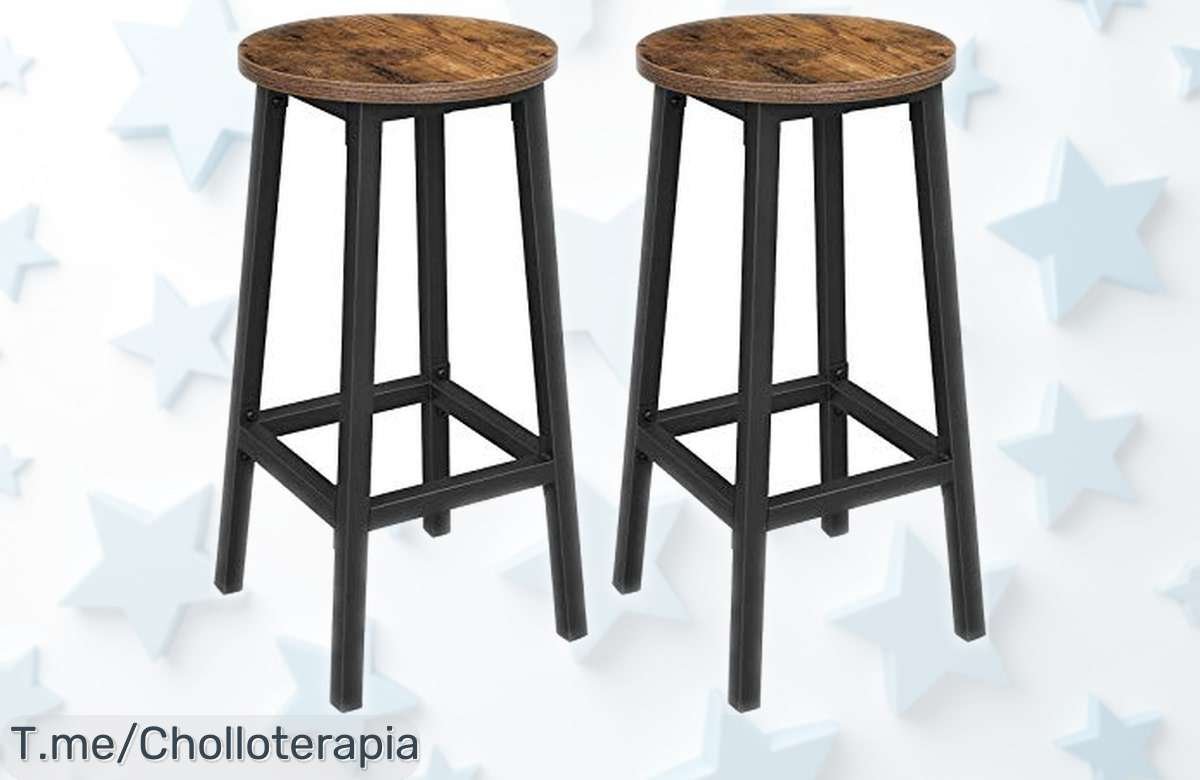 Taburetes de bar Vasagle LBC32X dobles con estructura metálica ultra resistente y diseño top rebajados a precio de ganga, montaje rapidísimo ¡aprovecha este ofertón antes que desaparezca!