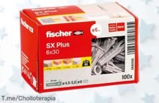 Taco de expansión fischer SX Plus 6 x 30 con 100 unidades, sujeción súper fuerte y montaje seguro a precio rebajado ¡aprovecha este ofertón antes que se acabe!