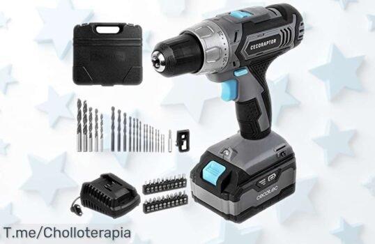 Taladro atornillador Cecotec CecoRaptor 20V con batería duradera y luz LED, ahora con precio rebajado que no volverás a ver ¡Super chollo limitado para conseguir un trabajo perfecto sin complicaciones! Corre que vuelan