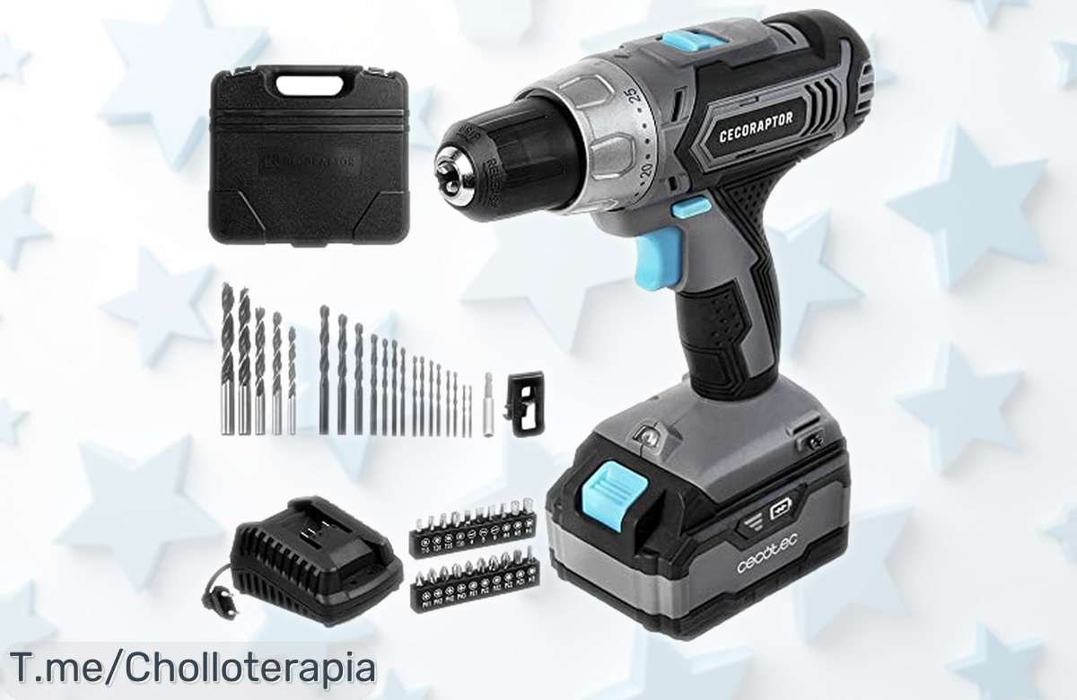 Taladro atornillador Cecotec CecoRaptor 20V con batería duradera y luz LED, ahora con precio rebajado que no volverás a ver ¡Super chollo limitado para conseguir un trabajo perfecto sin complicaciones! Corre que vuelan.