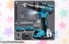 Taladro atornillador Leeikoo 21V con doble batería y kit de 28 piezas, ahora rebajado súper chollo para tus reparaciones rápidas; no dejes escapar este descuentazo brutal que vuela en tiempo limitado, ¡hazlo tuyo antes que desaparezca!