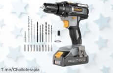 Taladro atornillador eléctrico Leeikoo 21V con baterías y kit de 20 accesorios a precio muy bajo ¡no pierdas este gran ofertón con descuento brutal que vuela rápido!