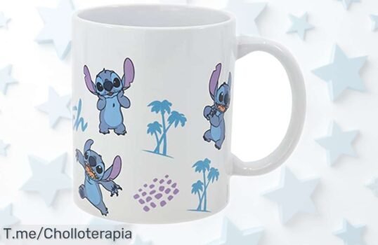 Taza de cerámica Stitch en caja regalo ideal para peques con diseño súper chulo y resistente a precio rebajado que no volverás a encontrar ¡Date prisa que vuelan!