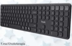 Teclado inalámbrico Trust Vaiya Bluetooth para 4 dispositivos con batería de 6 meses a precio rebajado increíble, un super chollo que vuela rápido, ¡no lo dejes escapar y hazte con el tuyo ya!