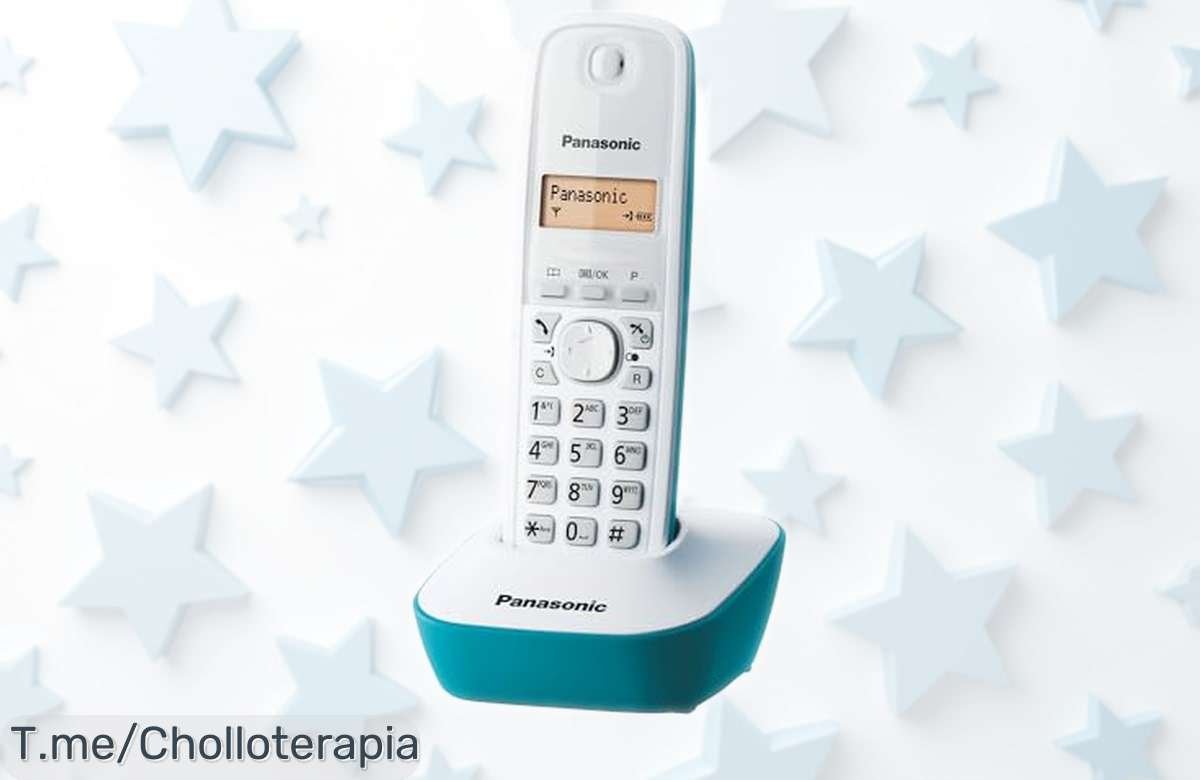 Teléfono fijo inalámbrico Panasonic con batería que dura un montón y pantalla LCD, ¡super rebajado y listo para hacerte la vida fácil! Con 50 registros de llamadas y alarma incluida, este ofertón no durará mucho, corre antes de que desaparezca.