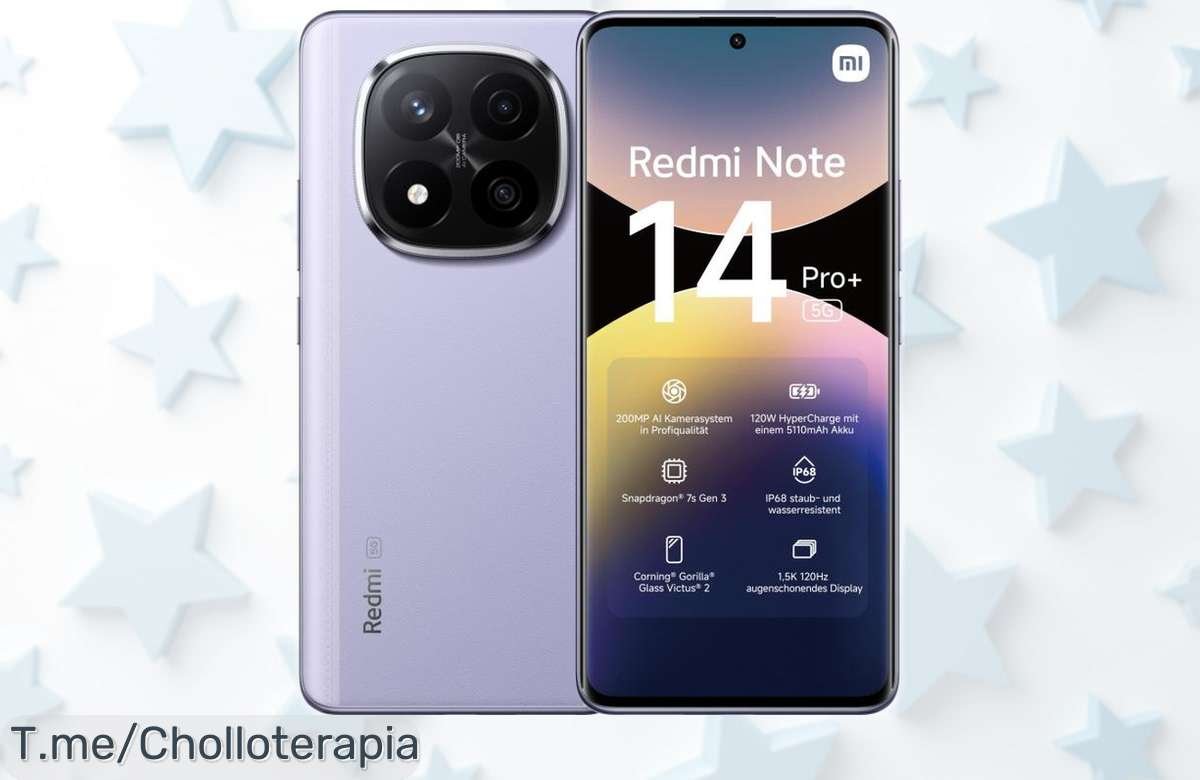Teléfono potente Xiaomi Redmi Note 14 Pro Plus 5G con cámara de 200MP y pantalla AMOLED rebajado por tiempo limitado batería para todo el día, doble SIM y sensor de huellas en un precio loco que no puedes dejar escapar