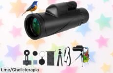 Telescopio monocular 12x42 Olycism con zoom potente y conexión a smartphone, precio rebajado de locura que no dura para siempre ¡hazte ya con este super chollo antes de que desaparezca!