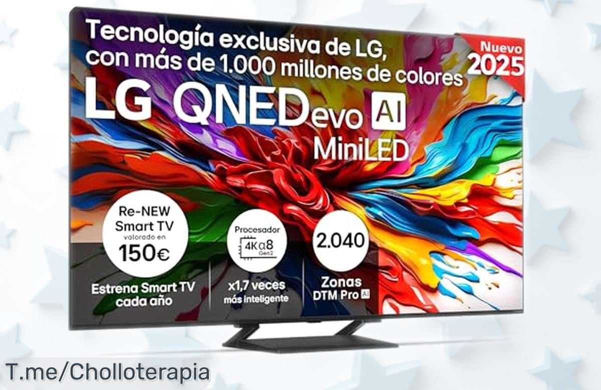 Televisor 55 LG QNED EVO con MiniLED y Dolby Vision, imagen ultra nítida a 144 Hz y sonido envolvente rebajado brutalmente; oferta limitada que no se repite, corre que vuelan estas unidades al precio más bajo ¡diseñado para cine y gaming!