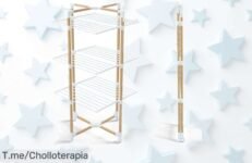 Tendedero vertical VOUNOT® con ruedas y 3 niveles para secar hasta 25m, diseño que ahorra espacio y plegado fácil ¡precio rebajado de locura, no esperes porque esta oferta dura poquísimo!