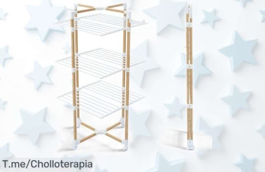 Tendedero vertical VOUNOT® con ruedas y 3 niveles para secar hasta 25m, diseño que ahorra espacio y plegado fácil ¡precio rebajado de locura, no esperes porque esta oferta dura poquísimo!