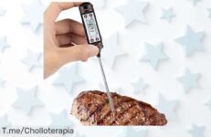 Termómetro digital para carne con pantalla gigante y súper resistente, ahora con un rebajón de precio que no se repite, controla tu barbacoa como un experto antes de que se agoten ¡date prisa que vuelan!