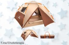 Tienda de campaña Betenst para 3 personas con doble capa impermeable y resistencia al viento fuerte, ventilación ideal y precio rebajado que no dura mucho ¡aprovecha ya esta oferta limitada antes de que desaparezca!