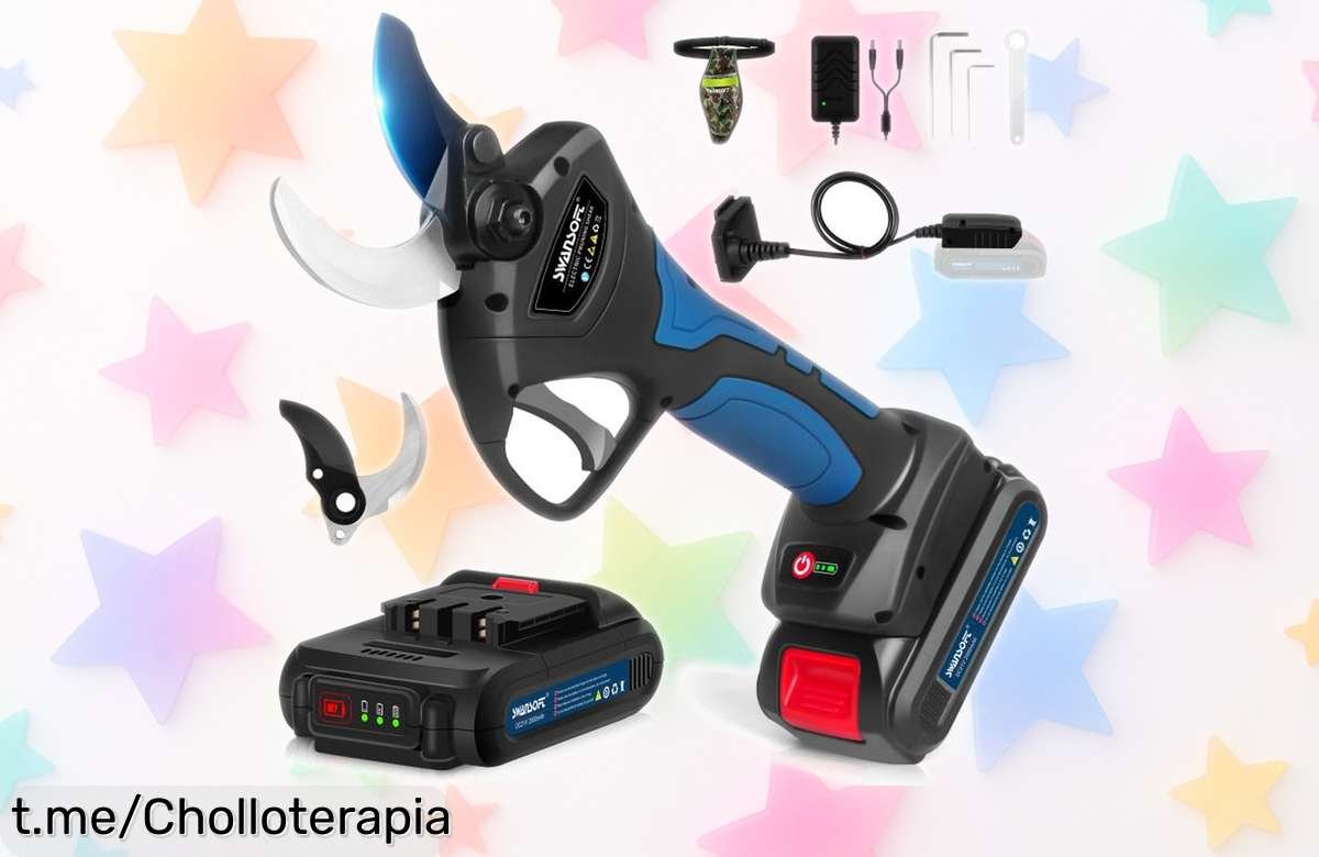 Tijeras de podar eléctricas profesionales SWANSOFT con batería 21V y cable de 1.2m rebajadas a un precio muy bajo para que cuides tu jardín fácil, rápido y sin esfuerzo ¡Corre que volarán!