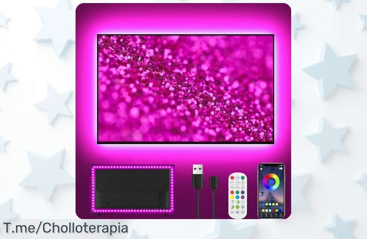Tira LED para TV 3245 con Bluetooth que baila al ritmo de tu música, montaje súper fácil en 5 minutos y adhesivo 3M precio rebajado ¡date prisa, quedan pocas unidades en esta oferta explosiva!