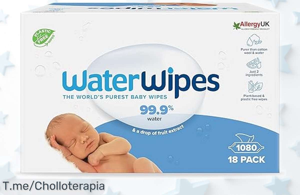 Toallitas súper suaves WaterWipes Original para bebé con 99,9% agua pura que cuidan su piel delicada sin irritar Oferta rebajada y limitada de 1080 unidades; imperdible precio loco que desaparece rápido, ¡hazte ya con este súper chollo antes que vuelen!