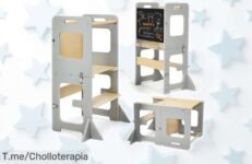 Torre de aprendizaje multifunción Labebe 3 en 1 con pizarra: precio rebajado como nunca, llena de diversión y creatividad para peques; solo ahora puedes llevártela a un super chollo que vuela ¡corre antes que se agoten!