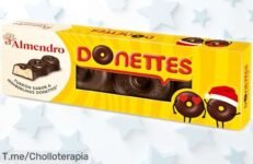 Turrón Donettes de El Almendro con sabor a chocolate y trocitos crujientes, una delicia navideña con precio rebajado que no puedes dejar escapar ¡Pocas unidades y un super chollo para endulzar estas fiestas ya!