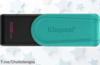 Unidad flash USB Kingston DataTraveler Exodia 128GB con conexión ultra rápida USB 32 y diseño giratorio que protege el conector, ahora rebajada a un precio muy bajo para que no dejes pasar este ofertón irresistible ¡date prisa que vuelan!