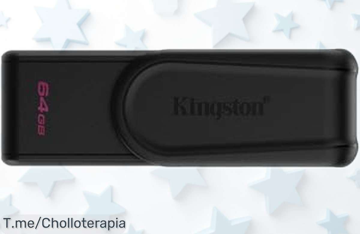 Unidad flash USB Kingston DataTraveler Exodia S 64GB con súper velocidad USB 3.2 y tapón giratorio, precio rebajado que vuela, ¡garantiza ya tu espacio extra antes que se agoten!
