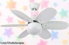 Ventilador DC Zarivy blanco con 6 aspas y mando a distancia, refresca al instante con un precio rebajado que vuela ¡No dejes pasar esta oferta limitada porque se agota ya!