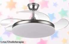 Ventilador Tridente Fabrilamp ultrasilencioso con luz LED regulable, motor potente y diseño metálico robusto en una rebaja brutal por tiempo limitado ¡No pierdas este super chollo que vuela ya!