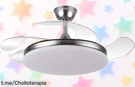 Ventilador Tridente Fabrilamp ultrasilencioso con luz LED regulable, motor potente y diseño metálico robusto en una rebaja brutal por tiempo limitado ¡No pierdas este super chollo que vuela ya!